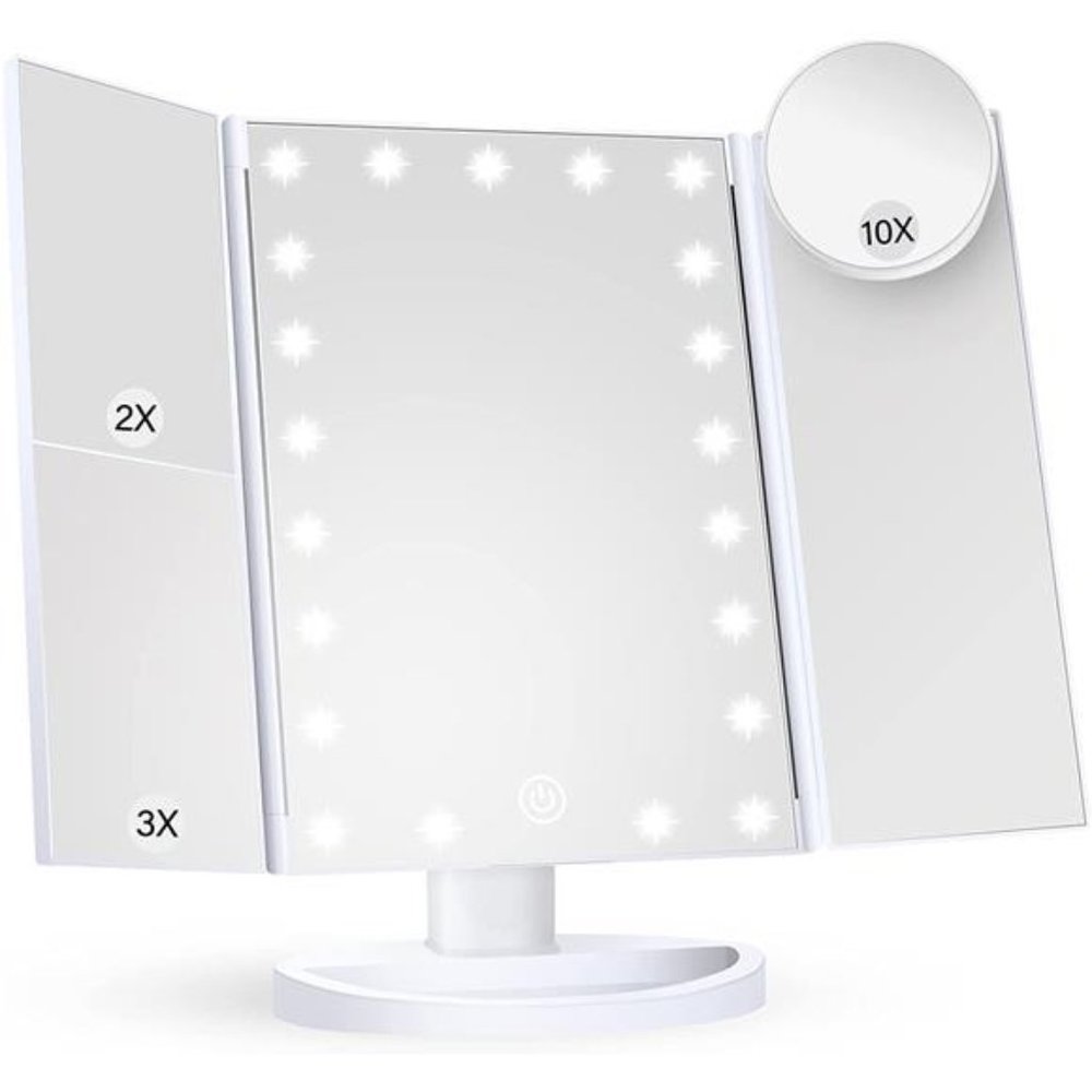Makeup Vanity Mirror with Lights, 2X 3X 10X Magnification, Lighted Makeup Mirror